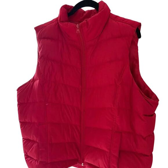 Lands' End Jackets & Blazers - Lands' End Sz 1X Red Winter Puffer Vest Women's